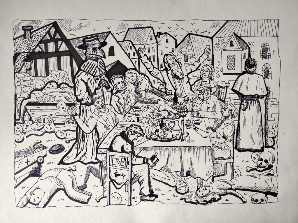 Дарья Малышева с иллюстрацией на тему: «Пир во время чумы»