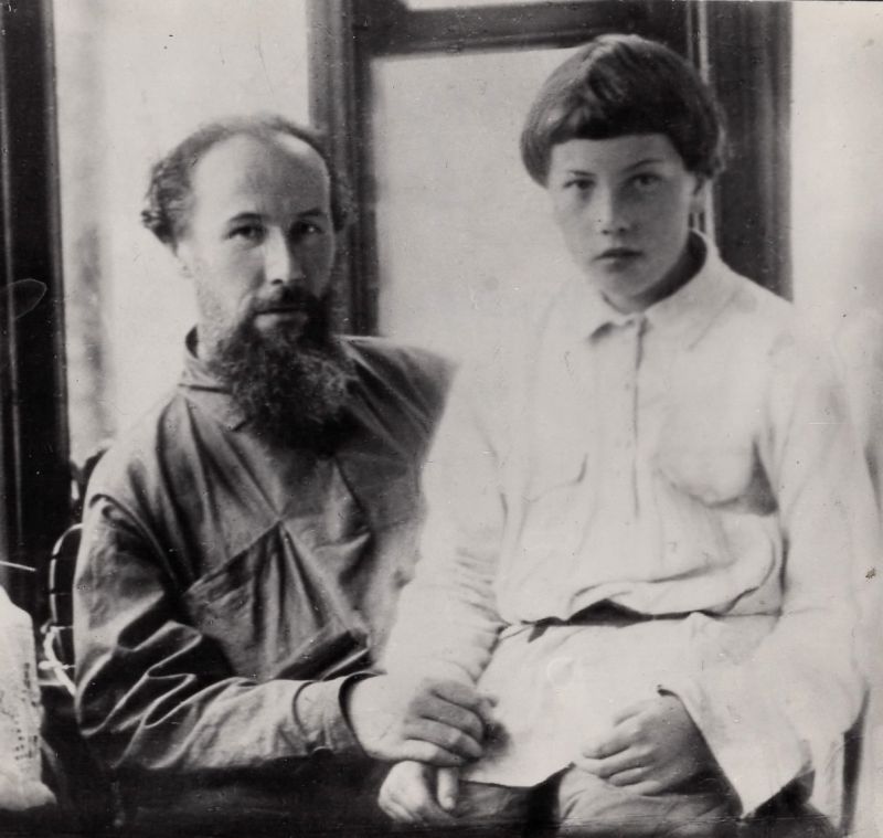 Владимир Фаворский с сыном Никитой, сер. 1920-х годов